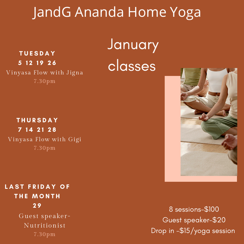 J and G January 2021 Class Schedule